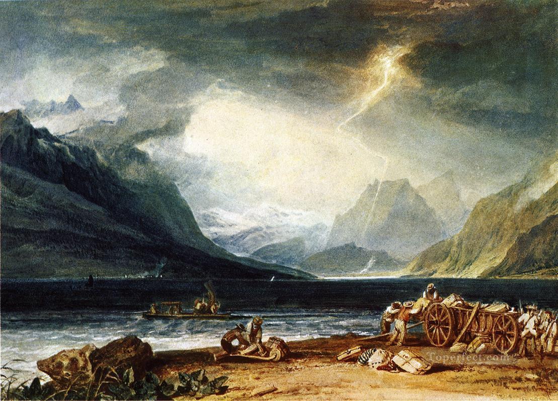 El lago de Thun Suiza Romántico Turner Pintura al óleo
